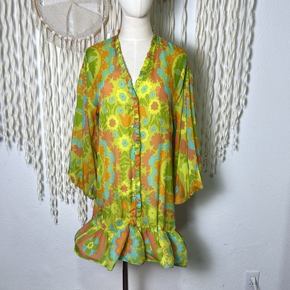 Alexis Analia Silk Retro Mini Dress Size Small - Picture 7 of 12